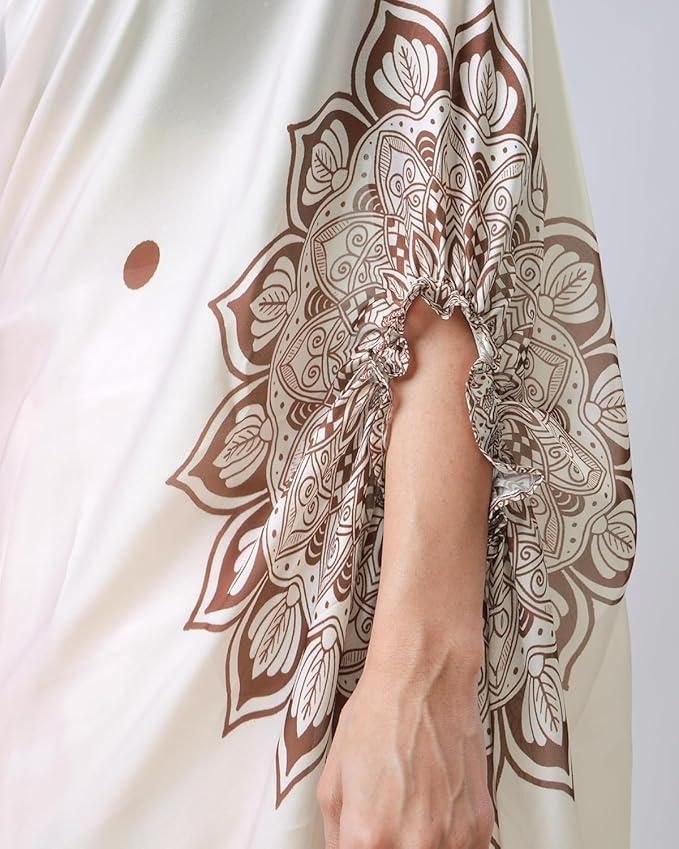 Elegant Satin Silk Printed Kaftan Saree  - DealHut